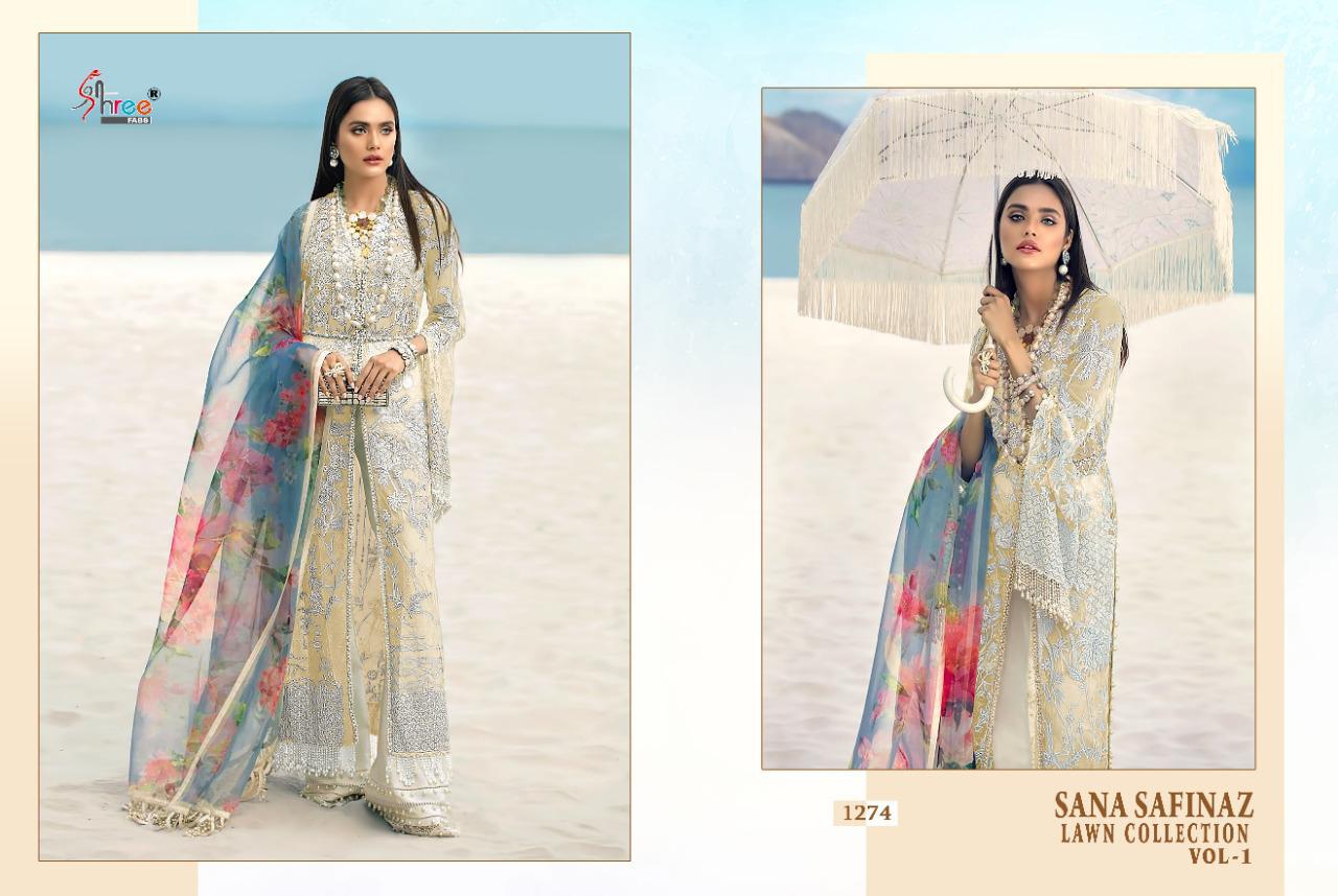 shree fab sana safinaz premium lawn collection vol 1 net astonishing look salwar suit catalog