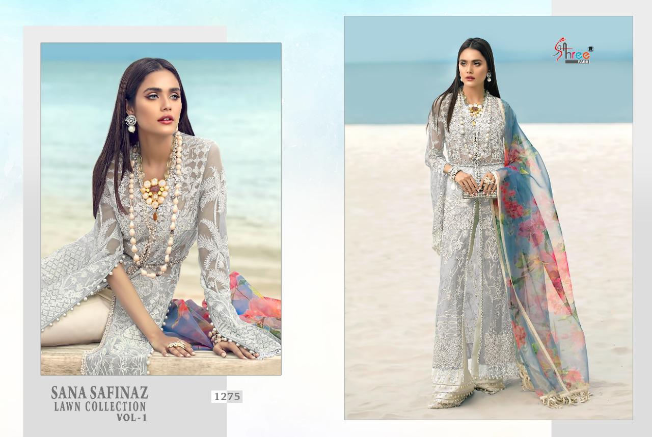 shree fab sana safinaz premium lawn collection vol 1 net astonishing look salwar suit catalog