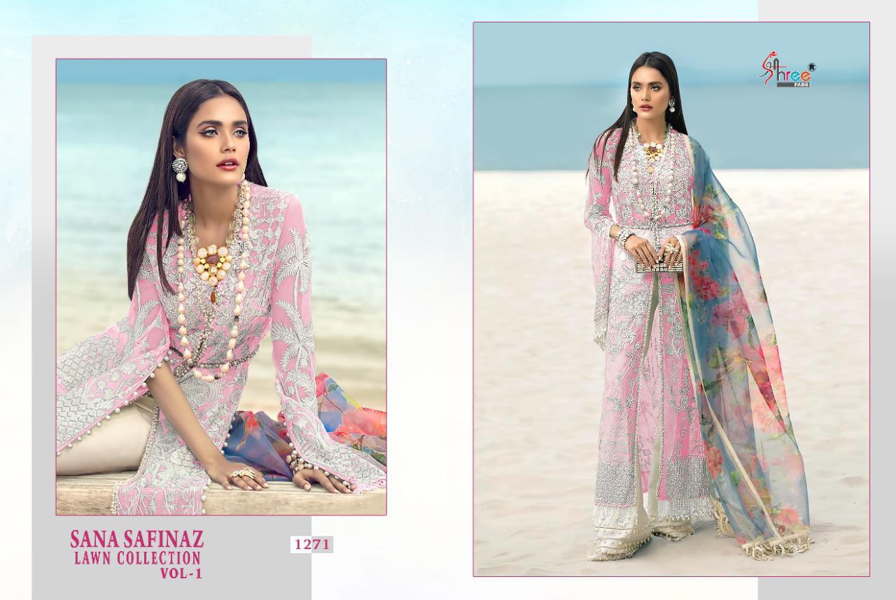 shree fab sana safinaz premium lawn collection vol 1 net astonishing look salwar suit catalog