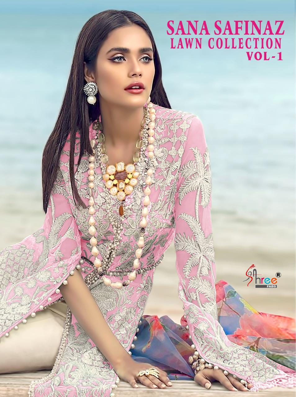 shree fab sana safinaz premium lawn collection vol 1 net astonishing look salwar suit catalog