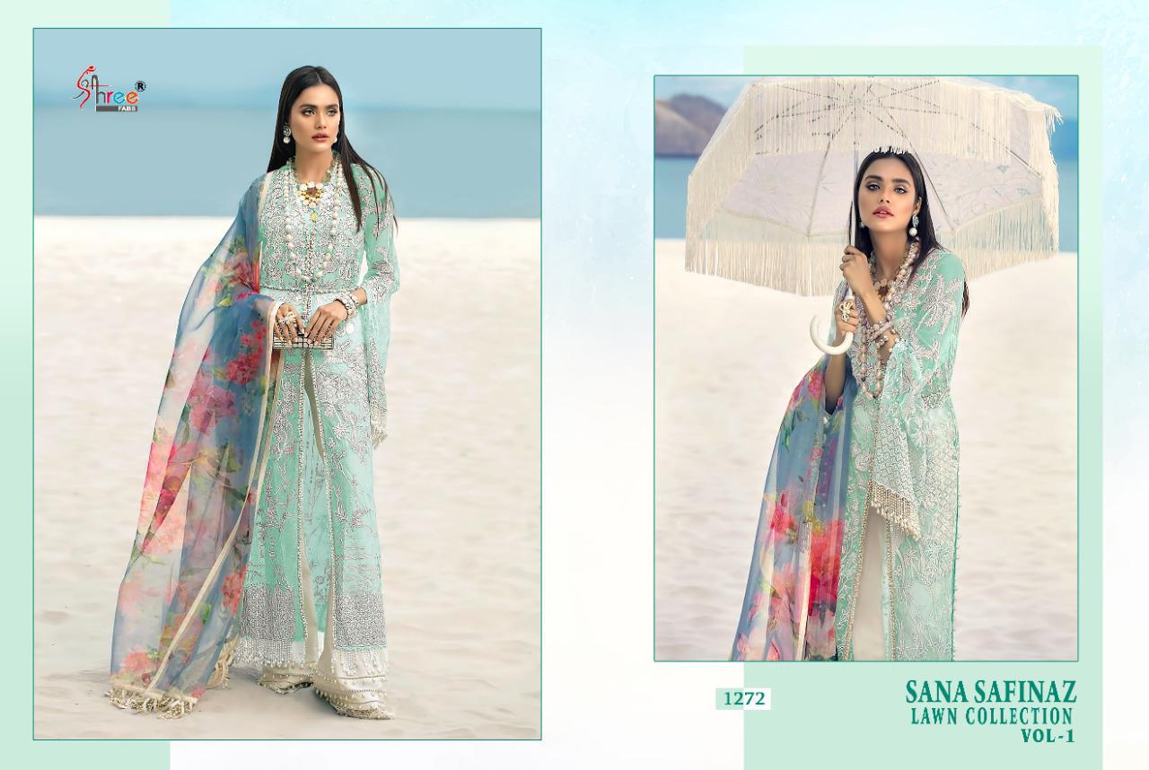 shree fab sana safinaz premium lawn collection vol 1 net astonishing look salwar suit catalog