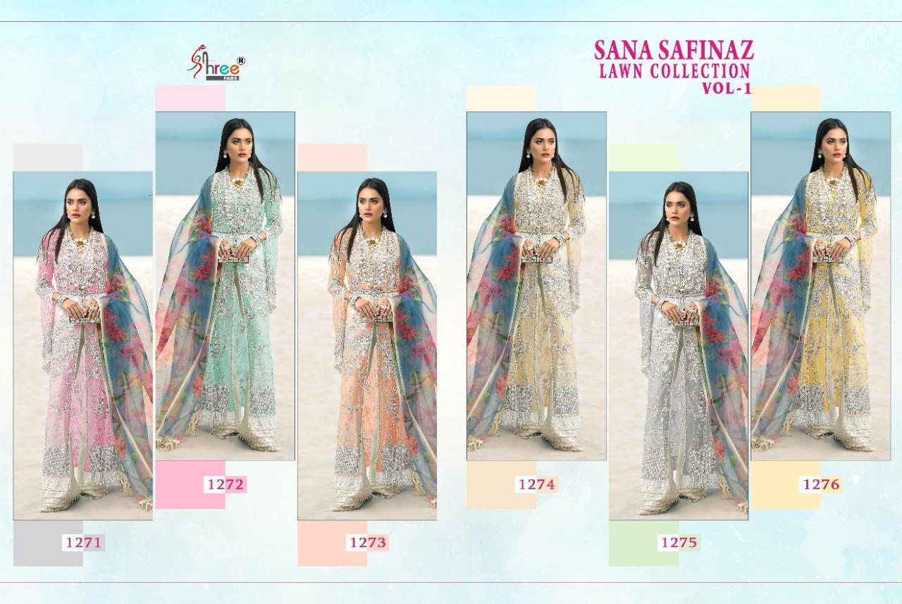 shree fab sana safinaz premium lawn collection vol 1 net astonishing look salwar suit catalog