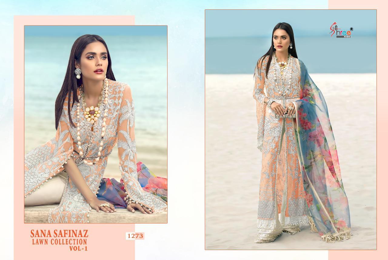 shree fab sana safinaz premium lawn collection vol 1 net astonishing look salwar suit catalog