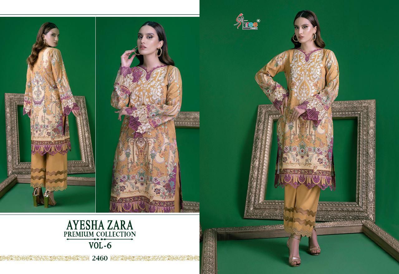 shree fabs ayesha zara premium collection vol 6  authentic cotton fabric salwar suit with siffon dupatta catalog