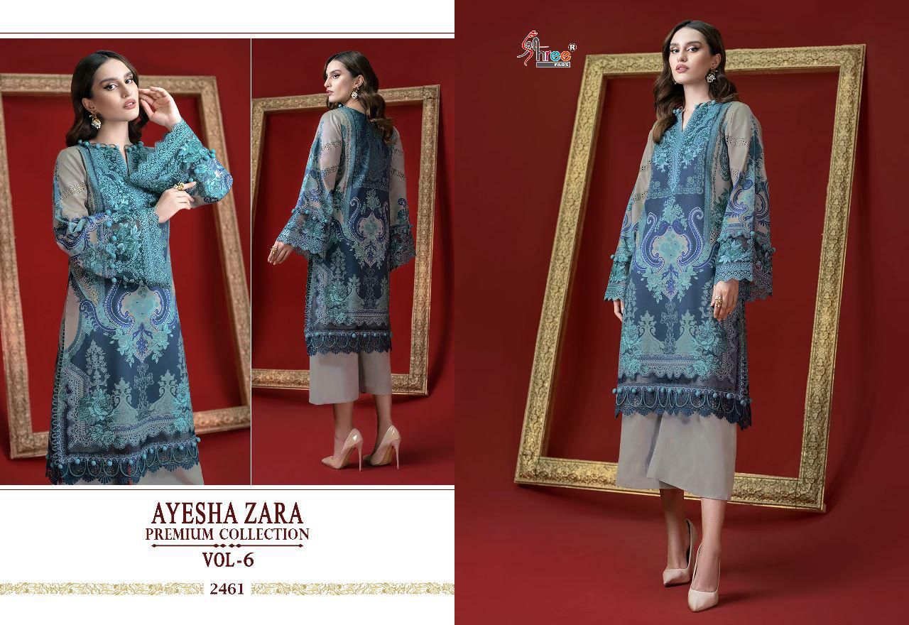 shree fabs ayesha zara premium collection vol 6  authentic cotton fabric salwar suit with siffon dupatta catalog