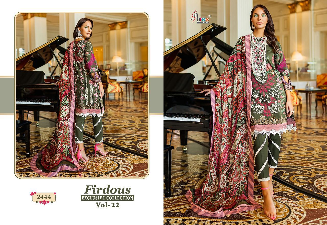 shree fabs firdous exclusive collection vol 22 cotton innovativr look salwar suit with chiffon dupatta catalog