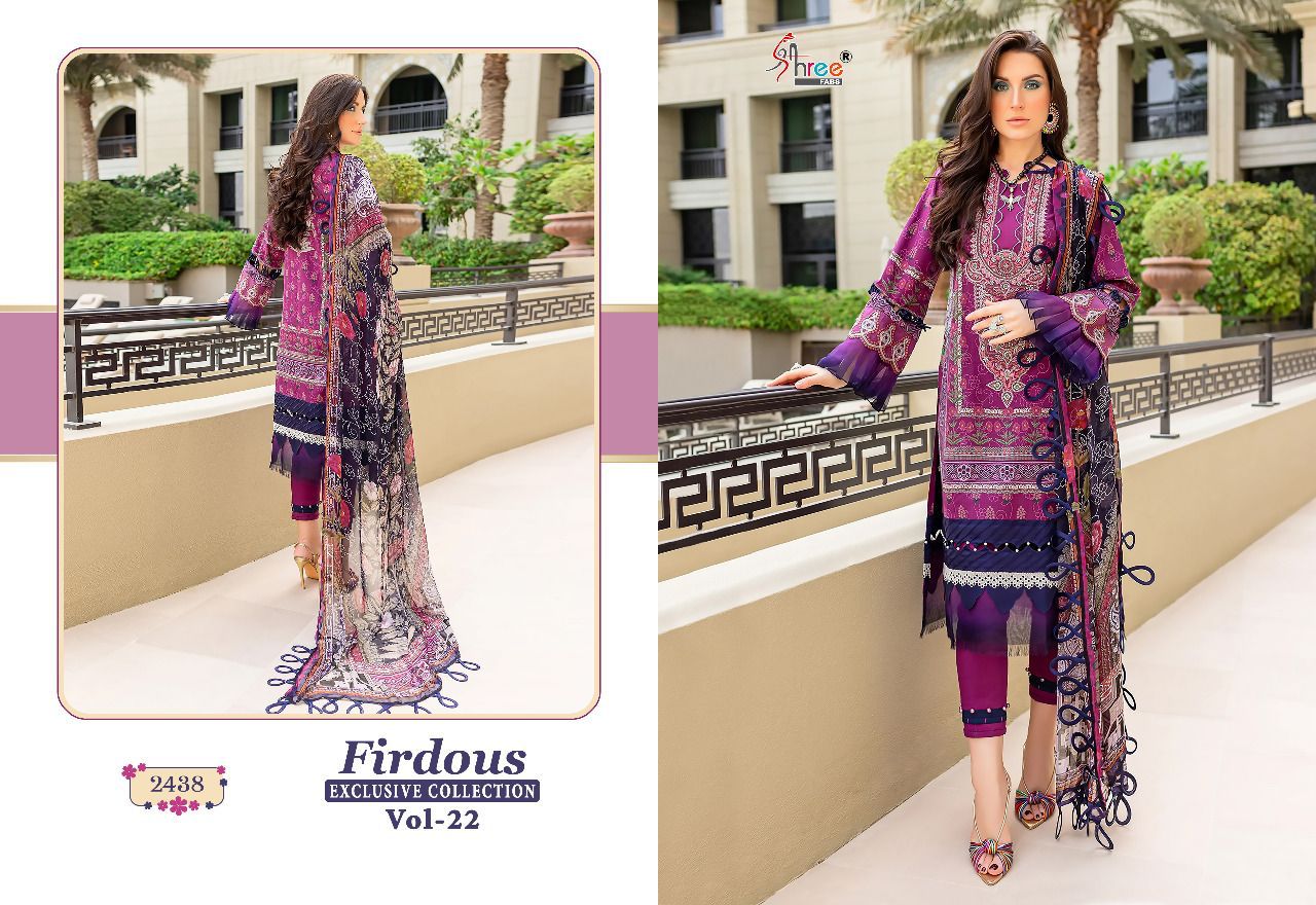 shree fabs firdous exclusive collection vol 22 cotton innovativr look salwar suit with chiffon dupatta catalog