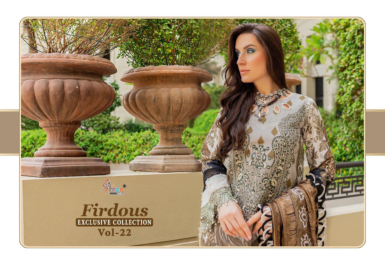 shree fabs firdous exclusive collection vol 22 cotton innovativr look salwar suit with chiffon dupatta catalog