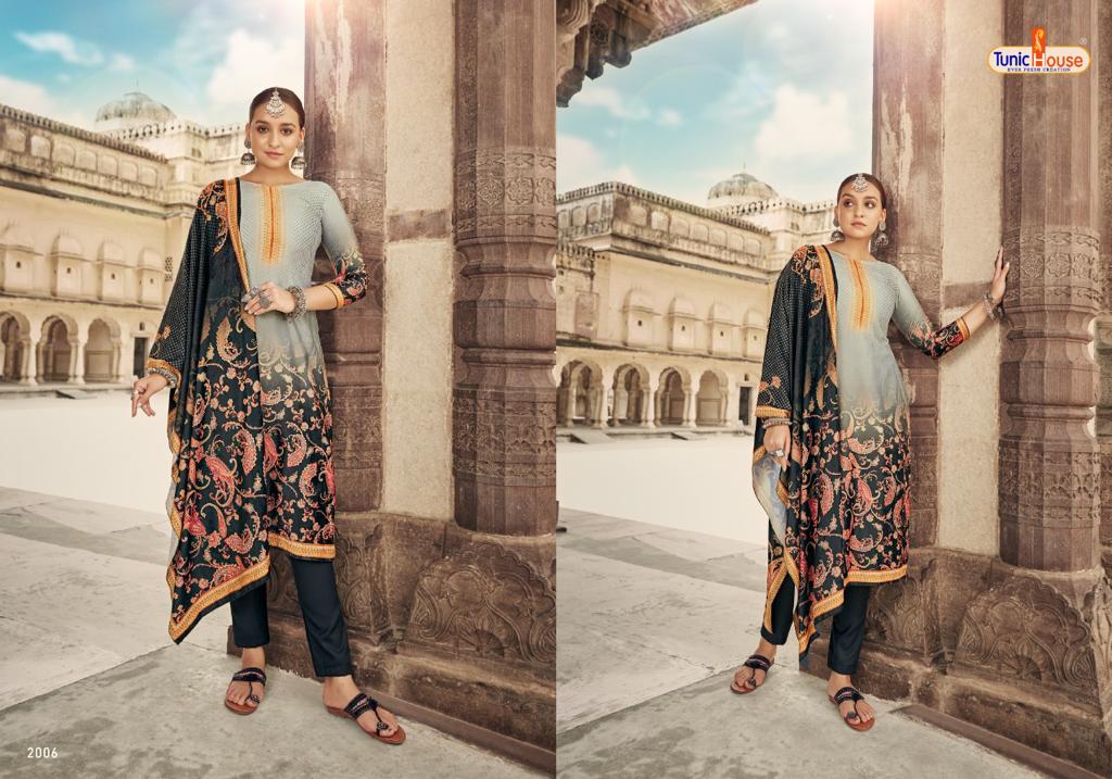 Tunic house khushboo velvet graceful look salwar suit catalog