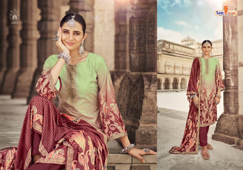 Tunic house khushboo velvet graceful look salwar suit catalog