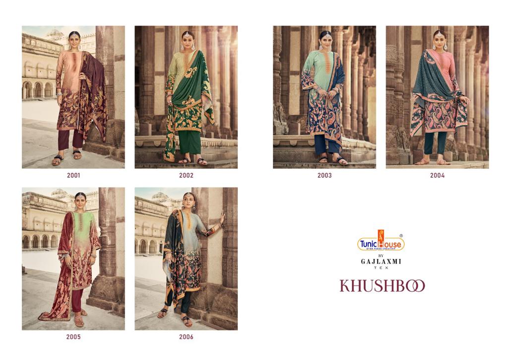 Tunic house khushboo velvet graceful look salwar suit catalog