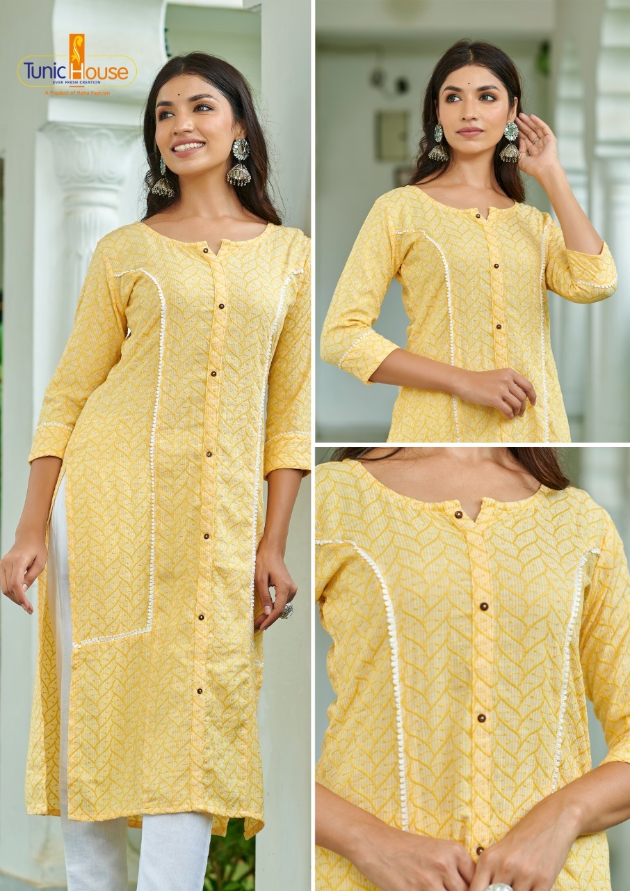 Tunic house super star viscose rayon graceful look kurti size set