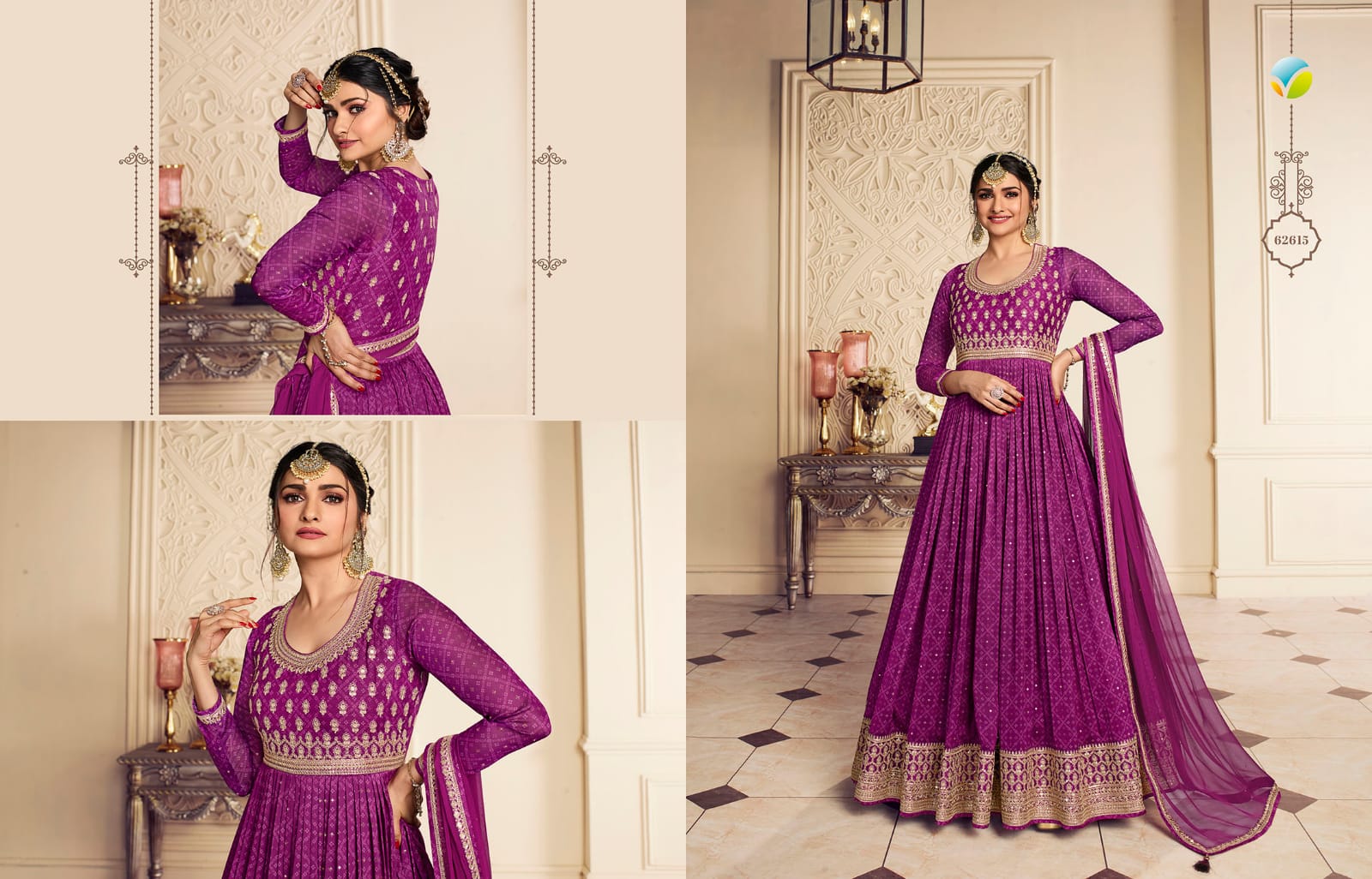 vinay fashion kaseesh gunjita silk chiffon georgeous look salwar suit catalog