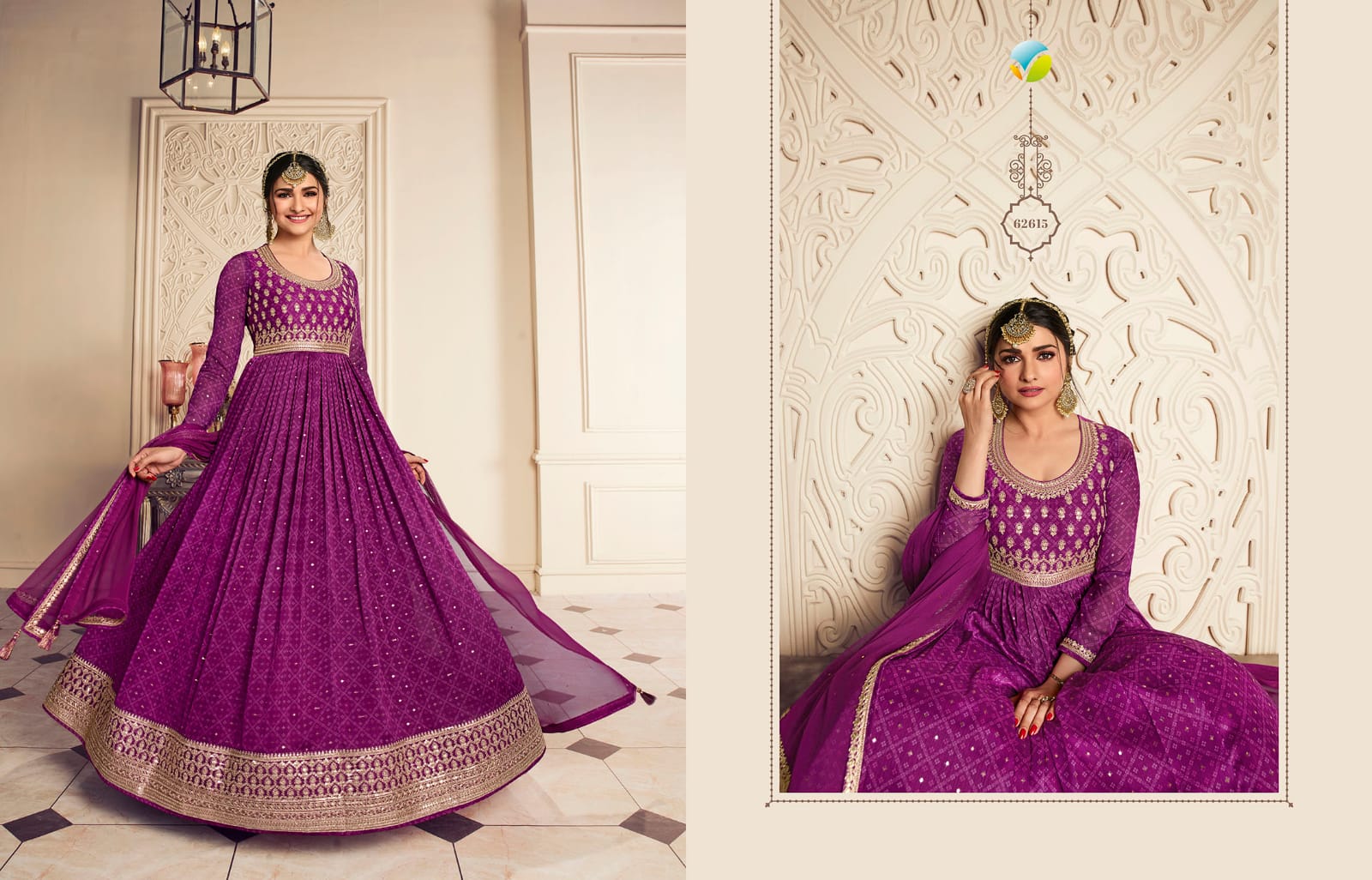 vinay fashion kaseesh gunjita silk chiffon georgeous look salwar suit catalog