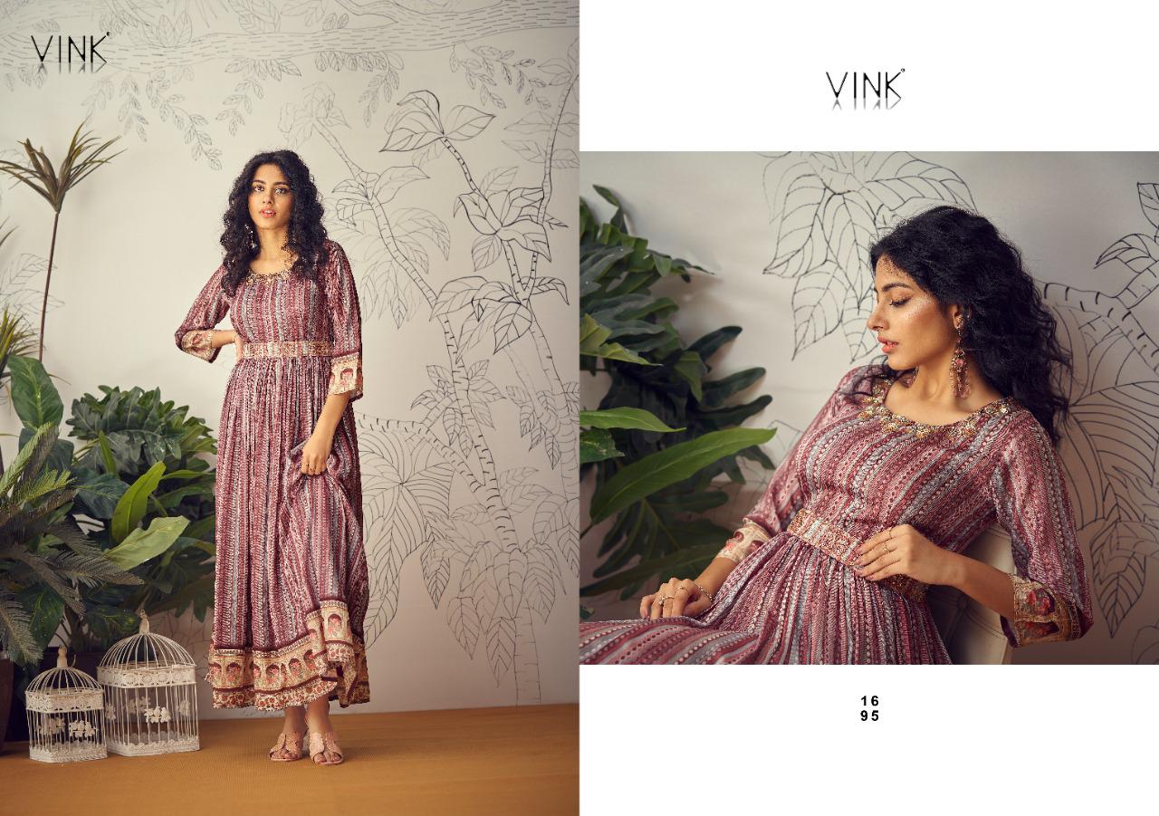 vink marina chinnon chiffon elegant look gown with handwork belt catalog