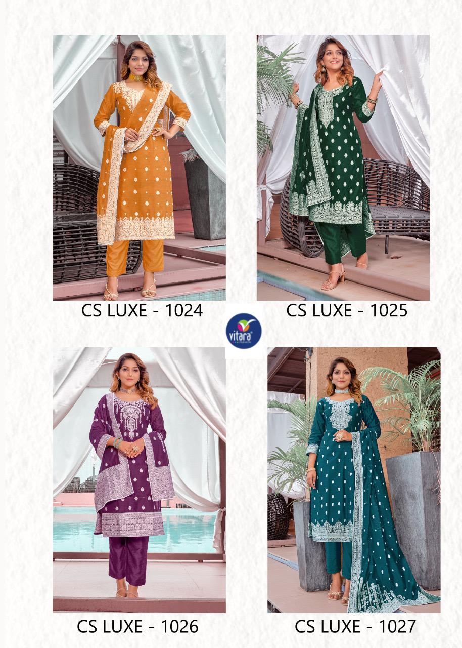 vitara fashion camelia viscose regal look top bottom with dupatta catalog