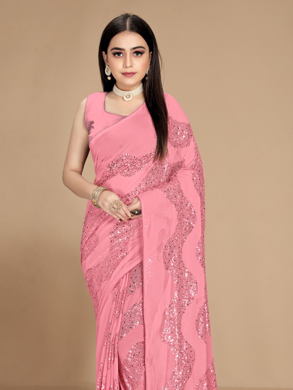 vivera international Nirmita Sarees georgette gorgeous look saree catalog