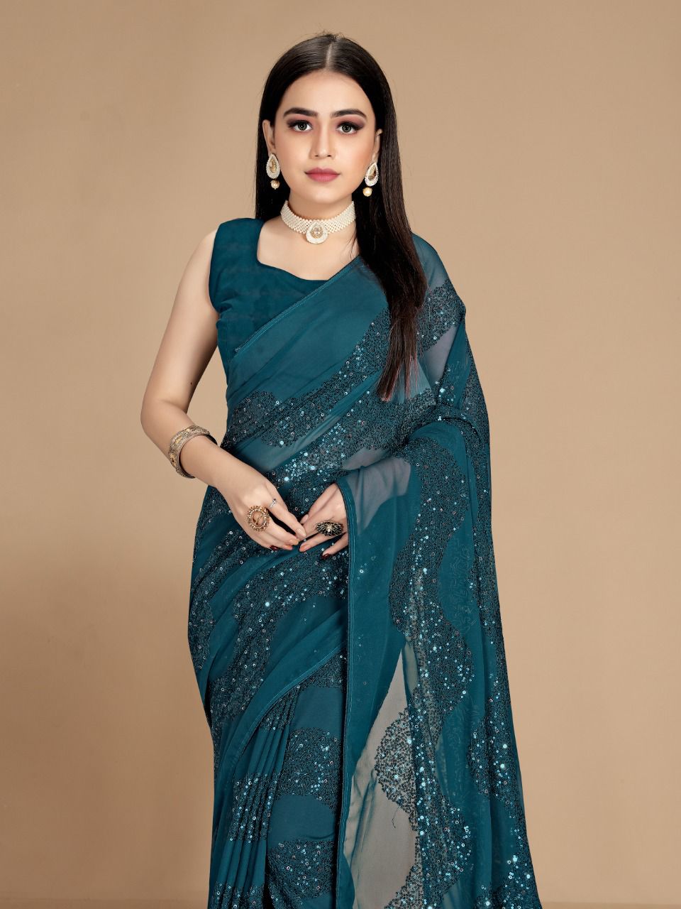 vivera international Nirmita Sarees georgette gorgeous look saree catalog