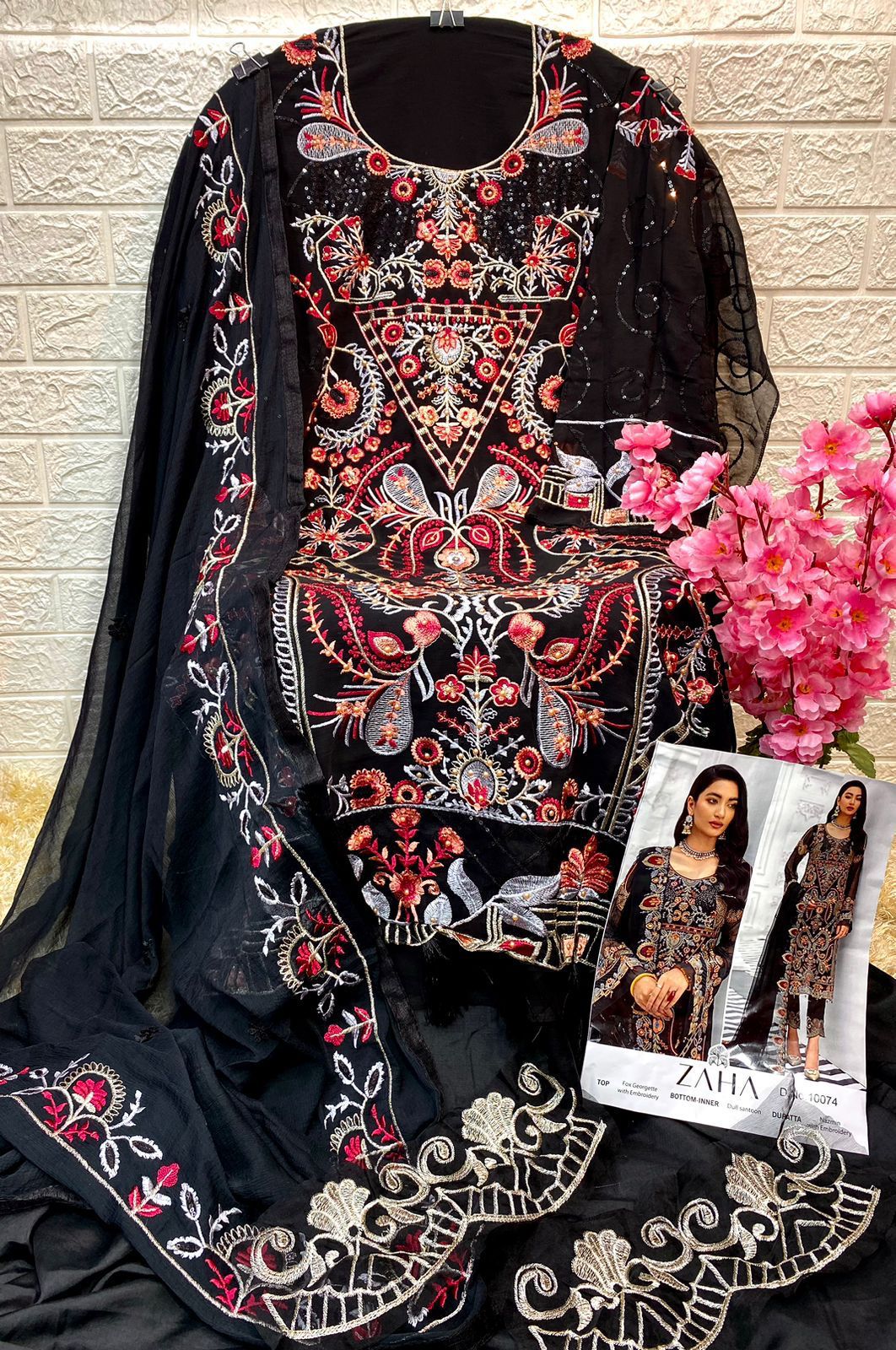 zaha zaha DNO 10074 georgette gorgous look salwar suit single