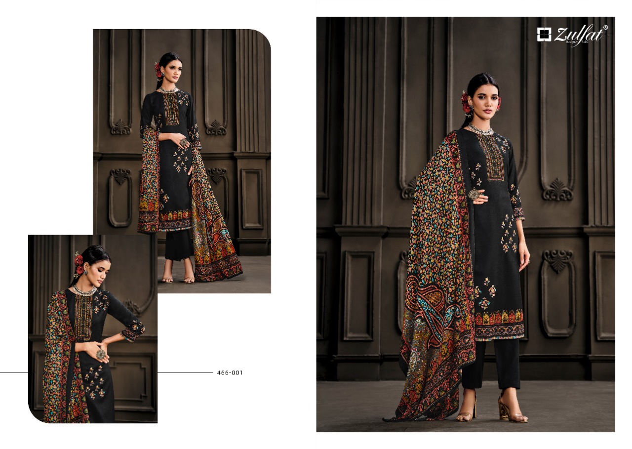 zulfat designer suit kashmira wool pashmina decent look salwar suit catalog