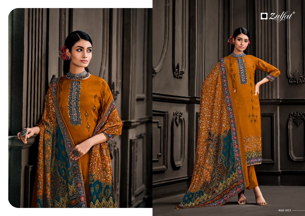 zulfat designer suit kashmira wool pashmina decent look salwar suit catalog