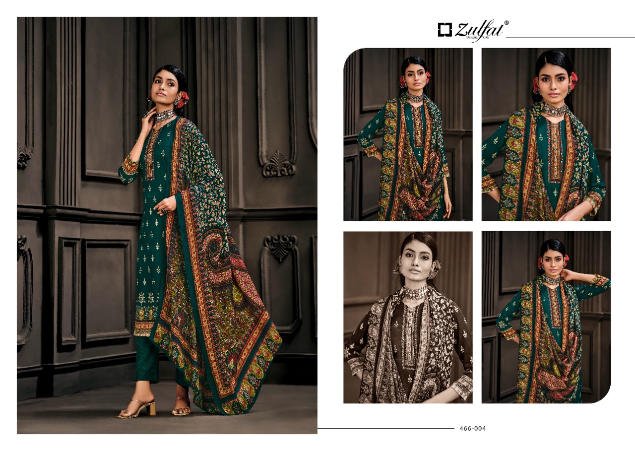 zulfat designer suit kashmira wool pashmina decent look salwar suit catalog