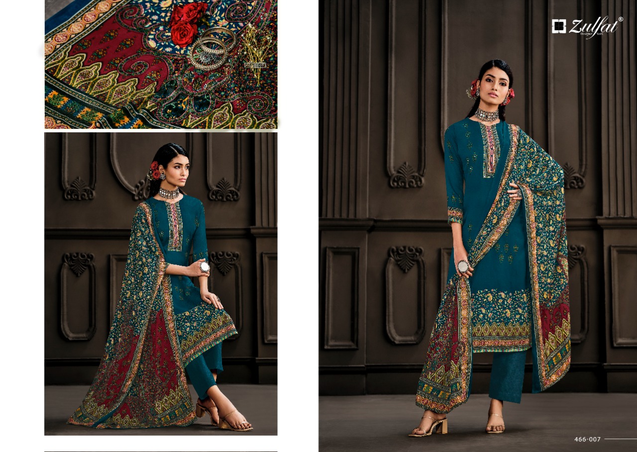 zulfat designer suit kashmira wool pashmina decent look salwar suit catalog