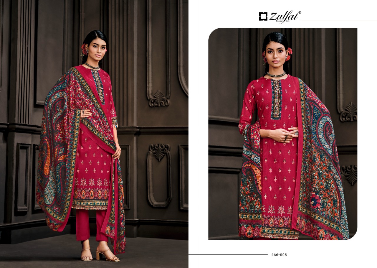 zulfat designer suit kashmira wool pashmina decent look salwar suit catalog