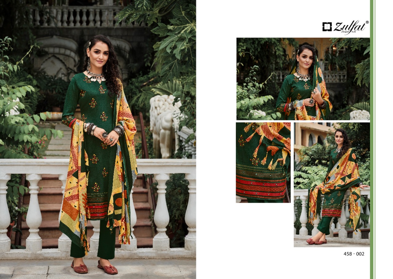 zulfat designer suit nusrat pashmina attrective look salwar suit catalog