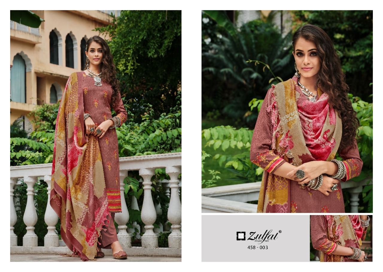 zulfat designer suit nusrat pashmina attrective look salwar suit catalog