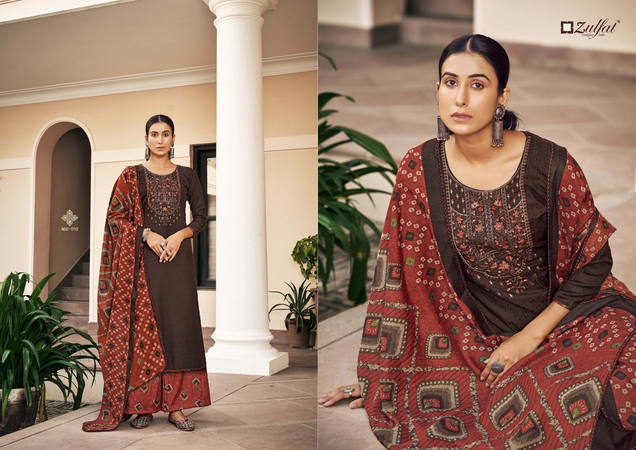 zulfat designer suit sohani 2 wool pashmina attrective look salwar suit catalog