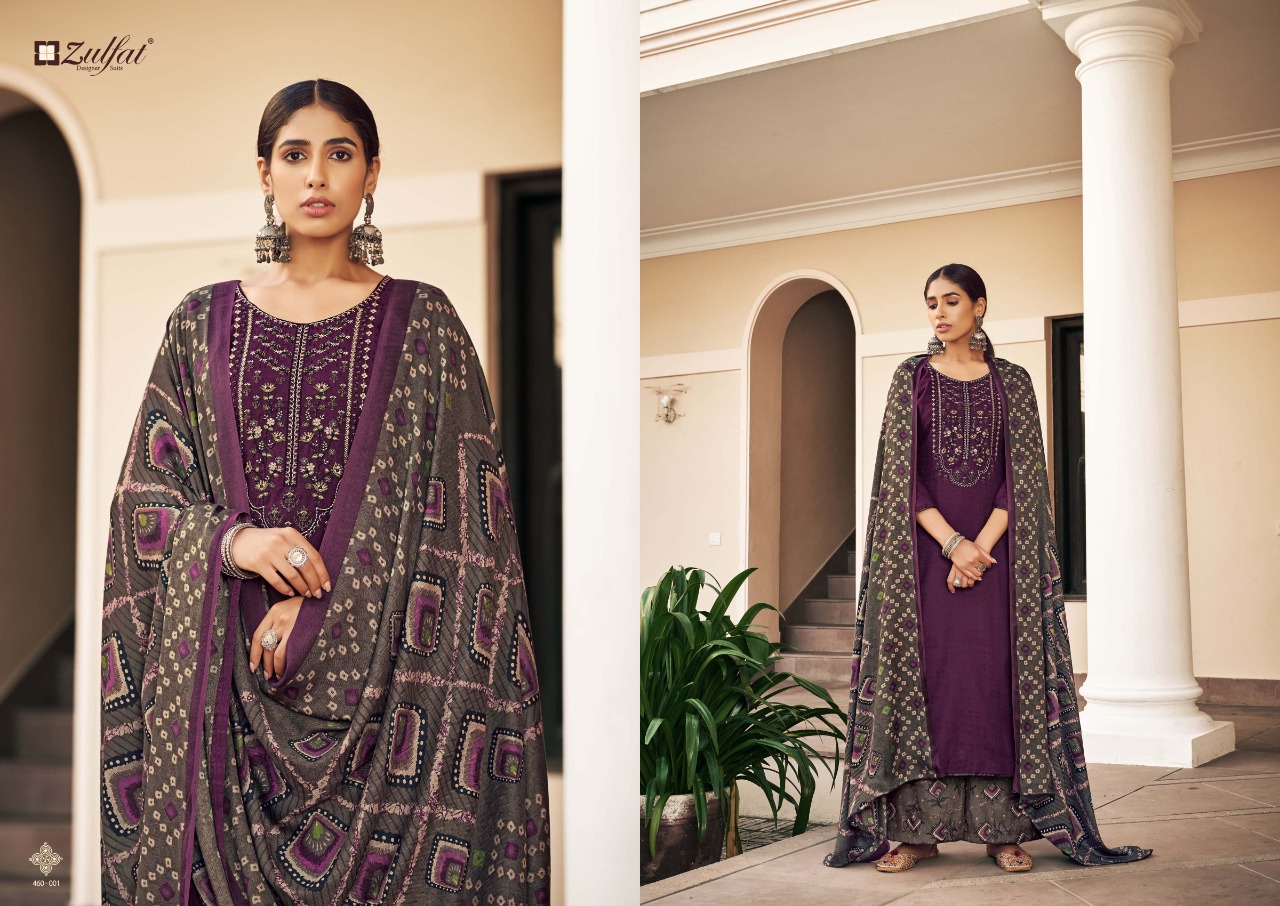 zulfat designer suit sohani 2 wool pashmina attrective look salwar suit catalog