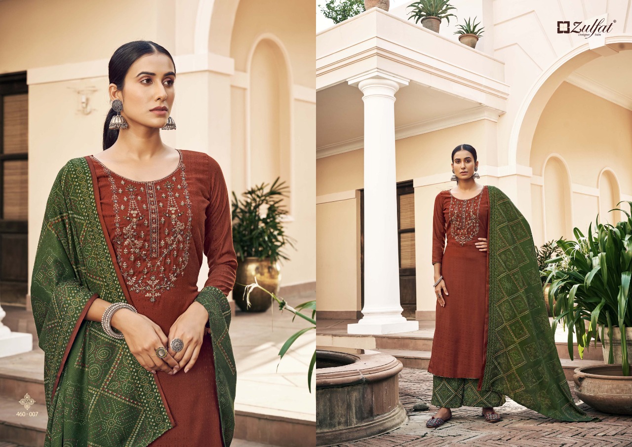 zulfat designer suit sohani 2 wool pashmina attrective look salwar suit catalog