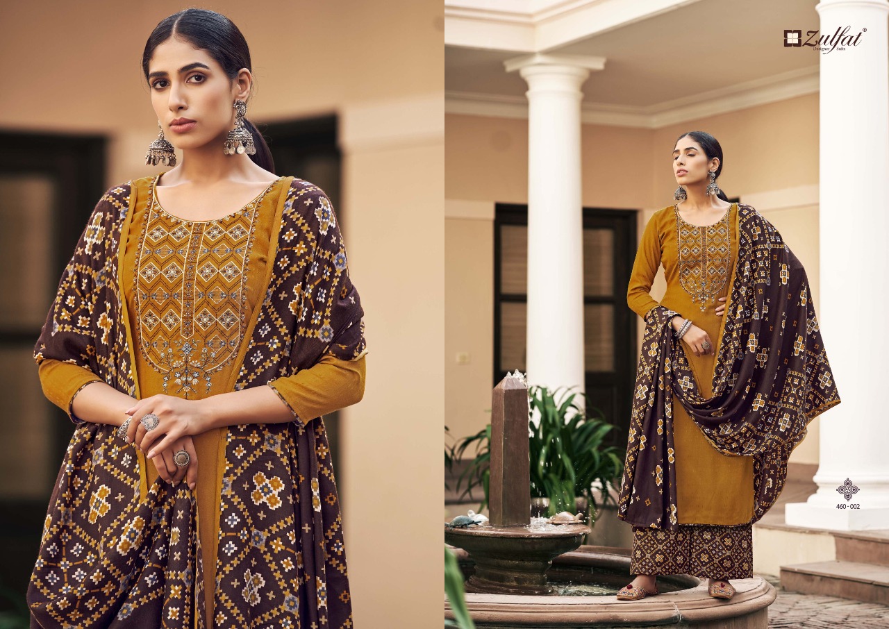 zulfat designer suit sohani 2 wool pashmina attrective look salwar suit catalog