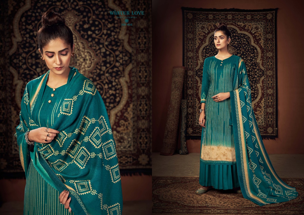 zulfat designer suit winter love pashmina attrective look salwar suit catalog