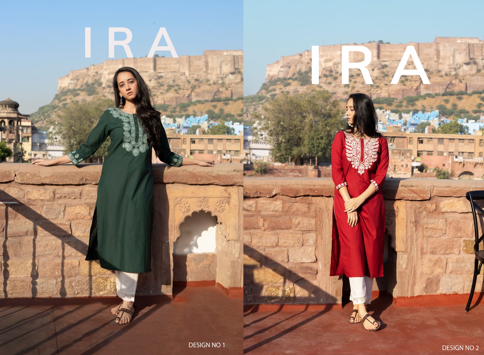 100 miles ira cotton innovative embroidery look kurti catalog