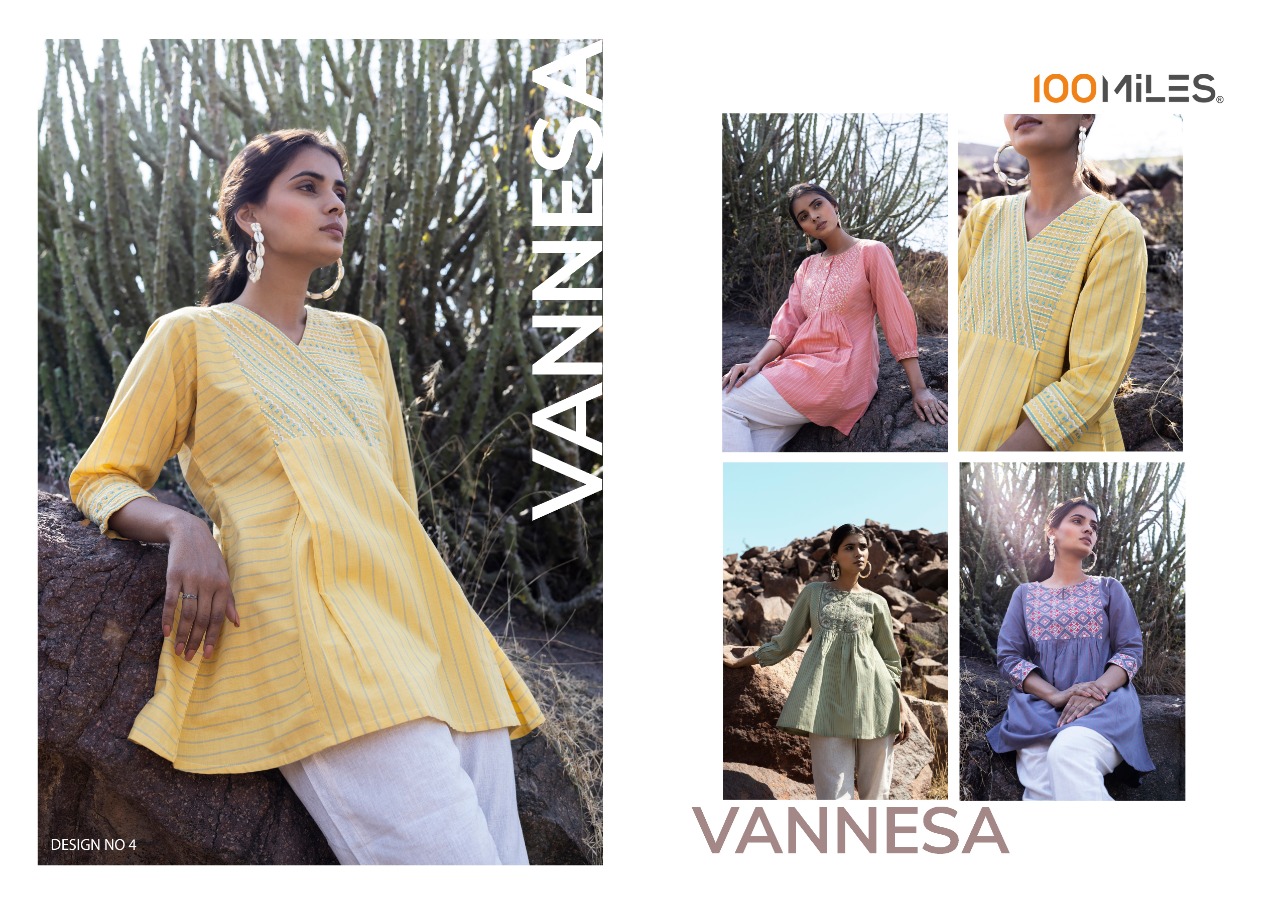 100 miles vannesa cotton attractive kurti catalog