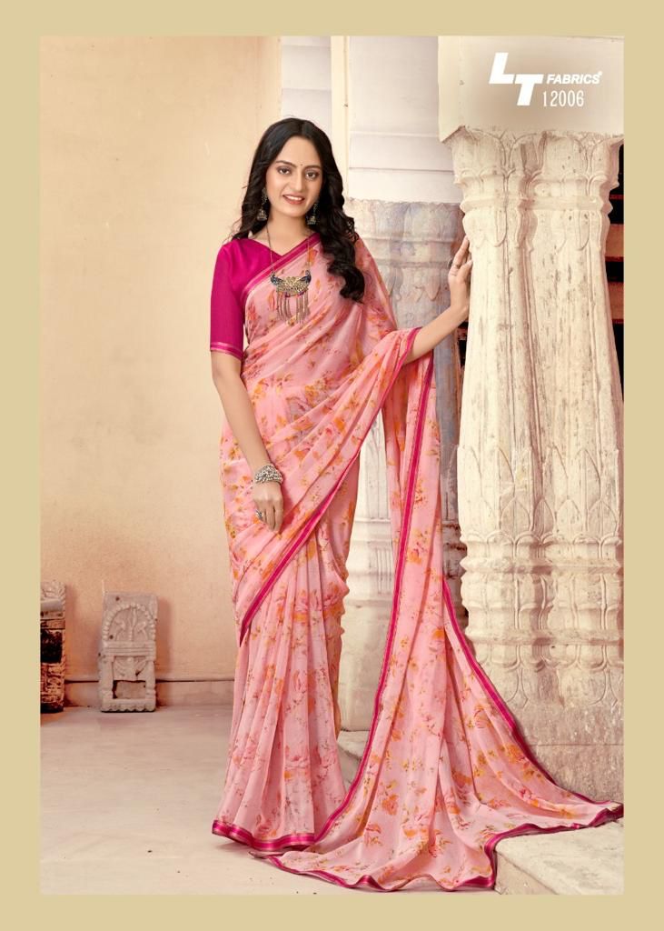 lt fashion innayat chiffon exclusive print saree catalog