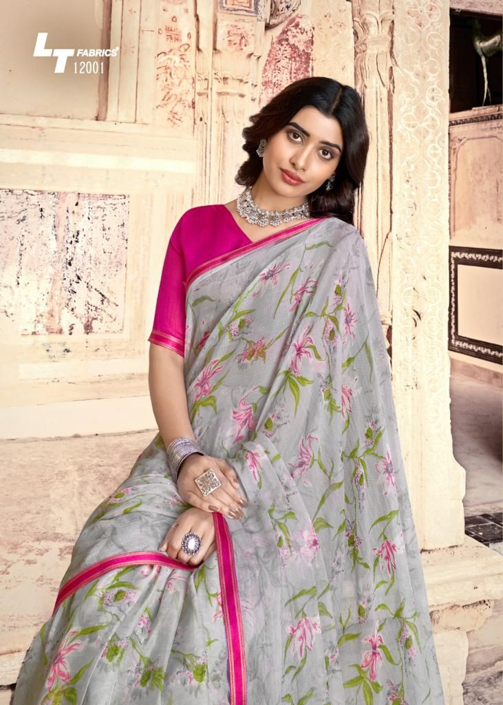 lt fashion innayat chiffon exclusive print saree catalog