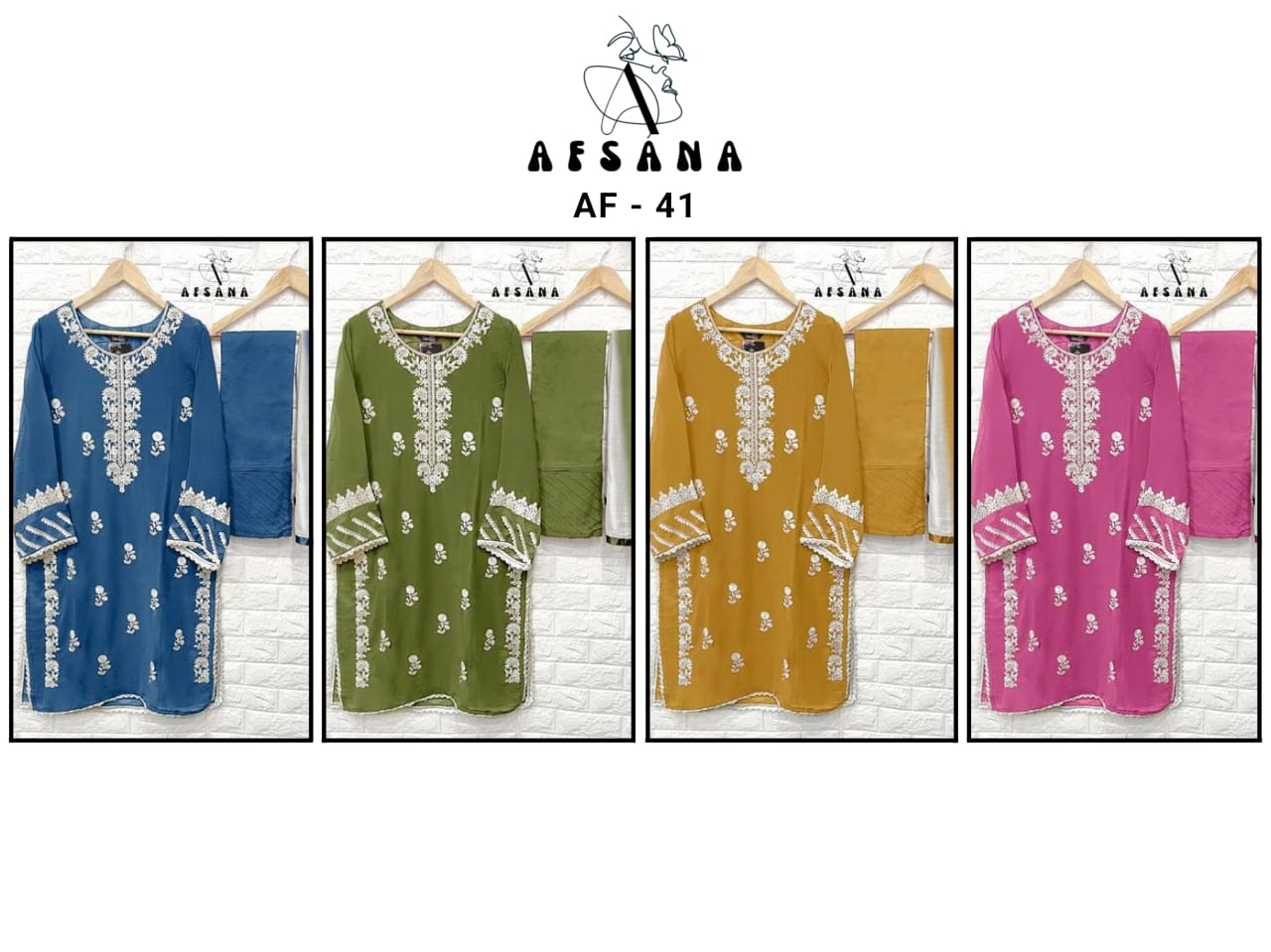 afsana AF D NO 41 georgette attrective look top bottom with dupatta catalog