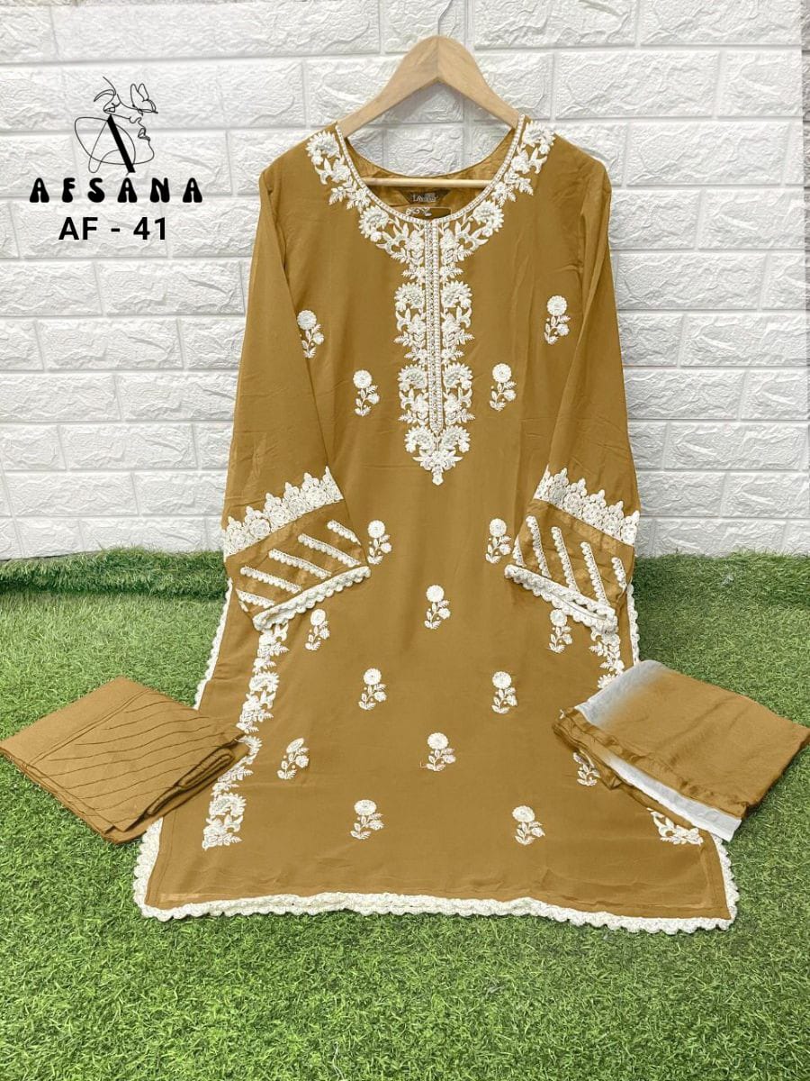 afsana AF D NO 41 georgette attrective look top bottom with dupatta catalog