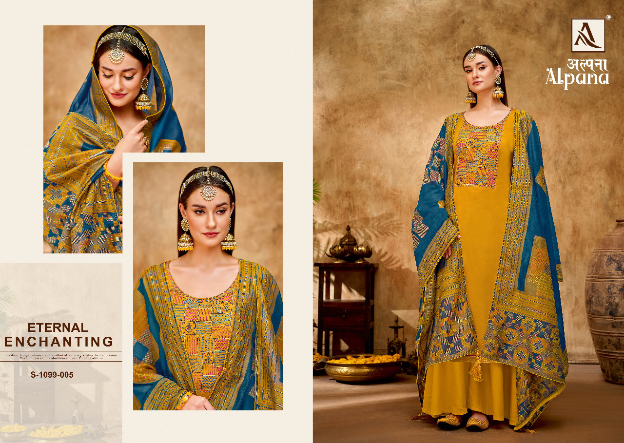 alok suit alpana Pure Zam Dyed gorgeous look salwar suit catalog