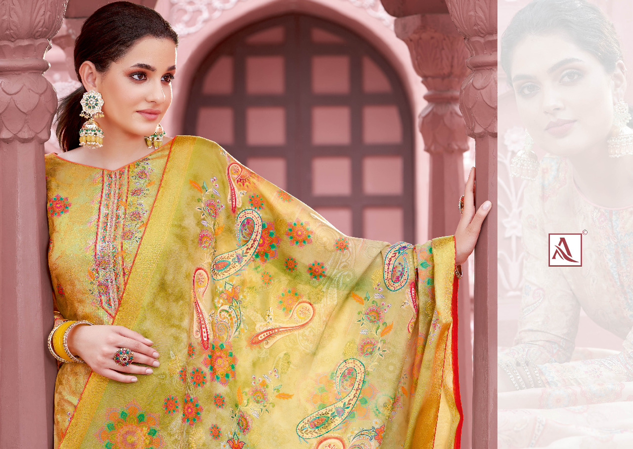 alok suit kalki 7 Banarasi jaquard exclusive print salwar suit catalog