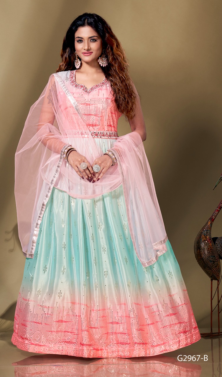 amoha trendz d no g 2967 chinnon gorgeous look lehngha catalog