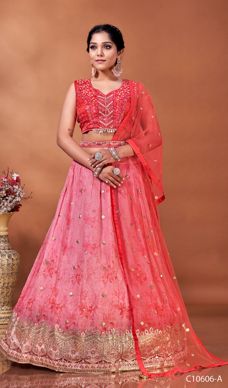 amoha trendz design no 10606 fancy  party look lehenga catalog