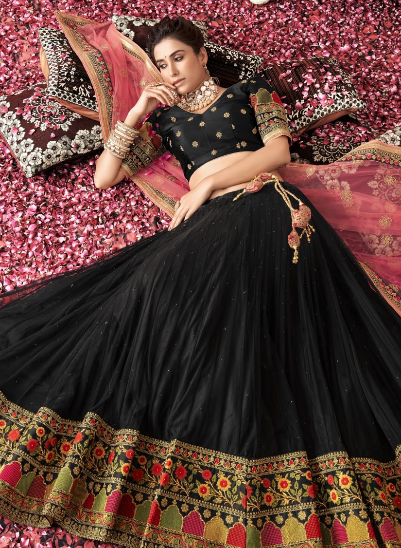 anantesh lifestyle 1005 black hit design restock net innovative look lehngha catalog