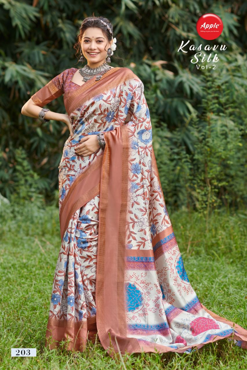 apple kasavu silk vol 2 kasavu silk elegant print saree catalog