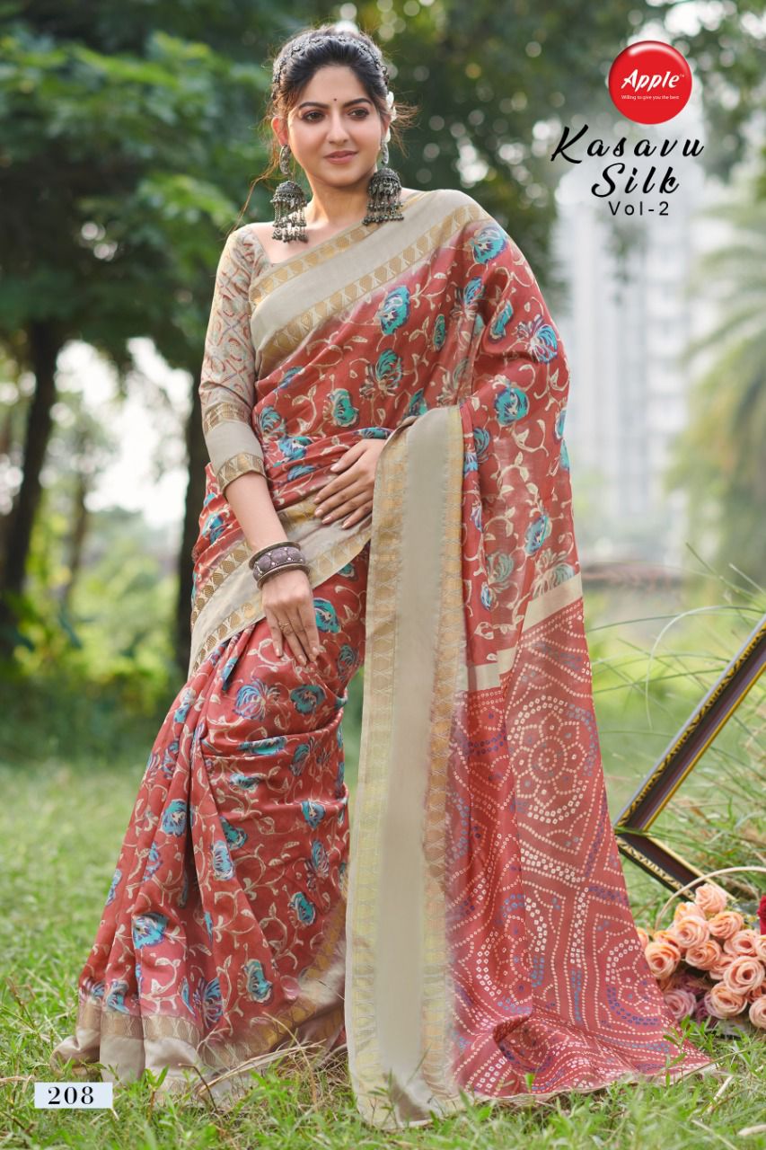 apple kasavu silk vol 2 kasavu silk elegant print saree catalog