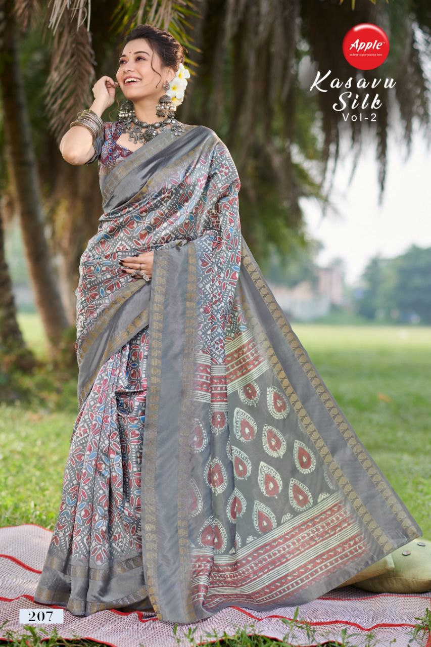 apple kasavu silk vol 2 kasavu silk elegant print saree catalog