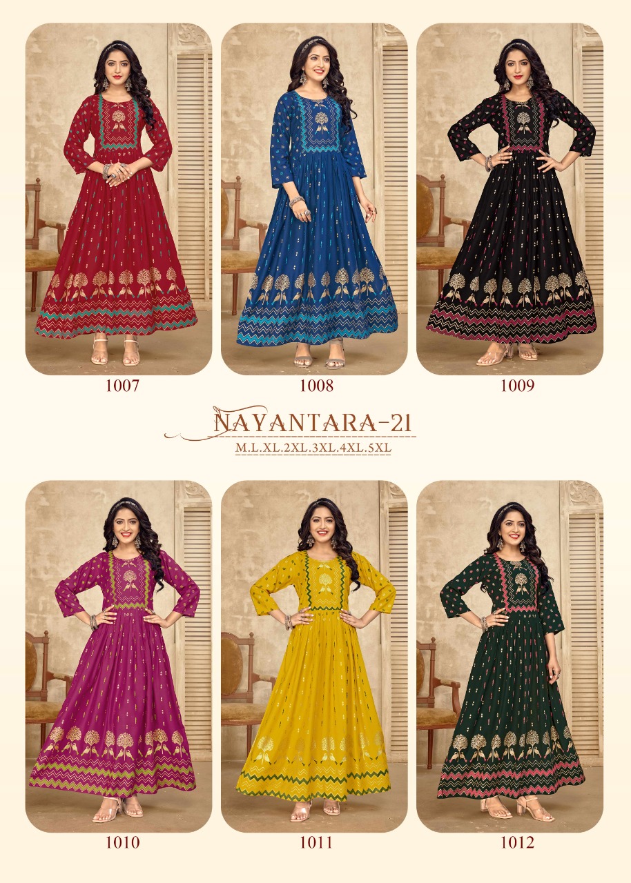 banwery fashion nayanthara vol 21 rayon attractivr look kurti catalog